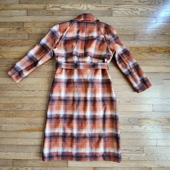 Womens NVLT ANTHROPOLOGIE Plaid Print Overcoat Size Large - Picture 4 of 8